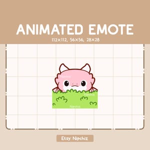 Animated Emote Hiding Pink Dragon is Appearing From the Shrub - Cartoon Emote - Funny Emote for Streaming - Ready to Use