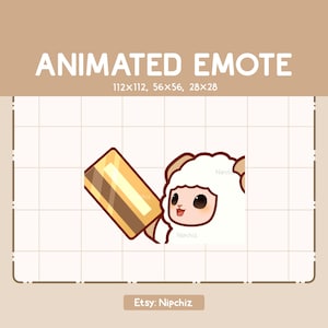 Animated Emote Adorable Cute Sheep Gladly Giving His Card - Adorable Emote - Funny Emote for Streaming - Kawaii Emote