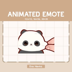 Animierter Emote Panda wird in die Wange gezwickt - Entzückendes lustiges Emote - Cartoon Emote zum Streamen - Nettes Emote