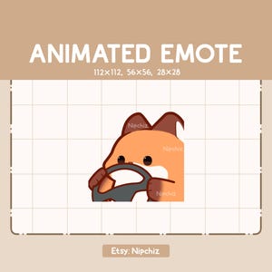 Animated Emote Fox is Steering Wheel / Funny Cute Emote / Emote for Streaming / Kawaii Emote