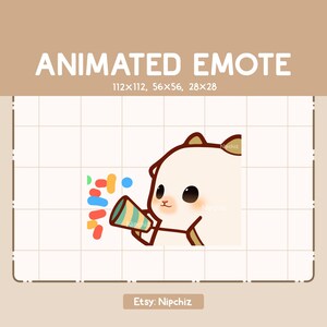 Animated Emote Chibi Goat Celebrating The Moment With His Party Popper / Cute Emote for Streamer / Ready to Use