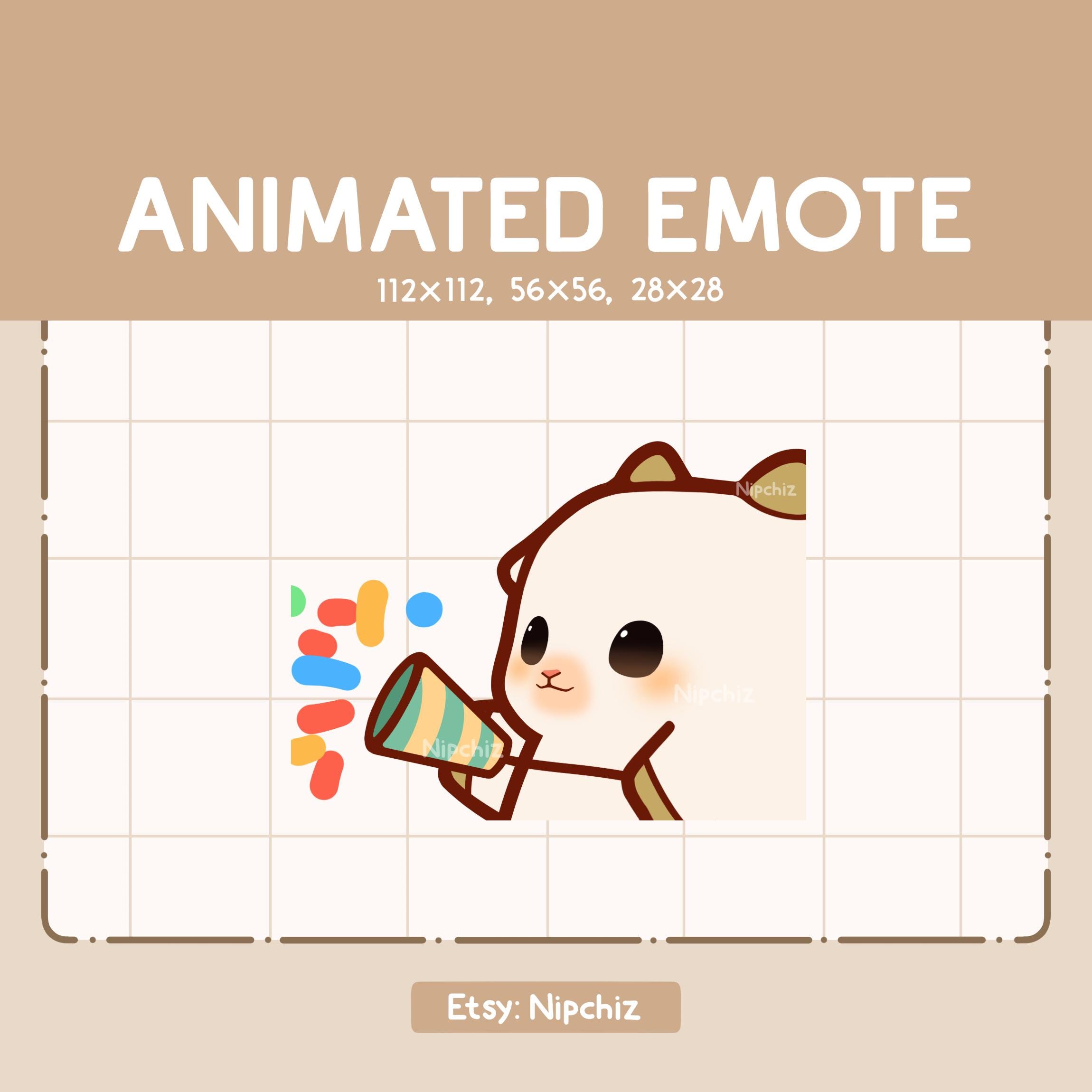 Animated Emote Chibi Goat Celebrating The Moment With His Party Popper / Cute Emote for Streamer / Ready to Use