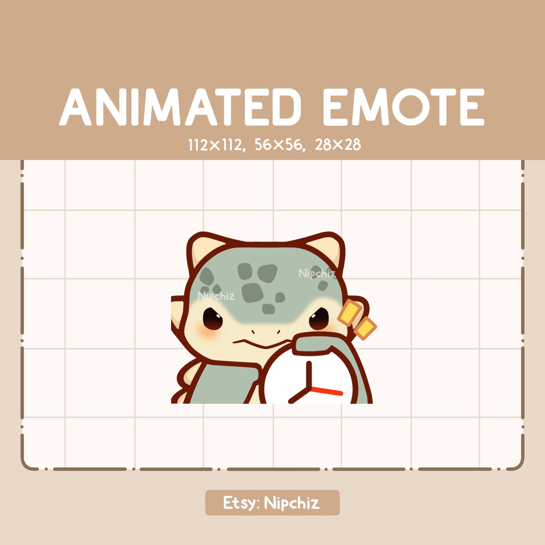 Animated Emote Angry Dinosaur Ankylosaurus Time Is Up - Cute Cartoon Emote - Ready to Use – Chibi Emote for Streaming