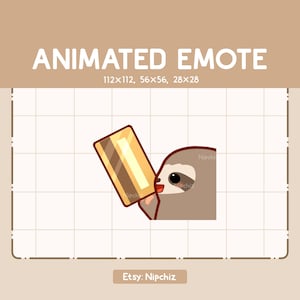 Animated Emote Adorable Cute Sloth Gladly Giving His Card - Cute Funny Emote - Ready to Use - Kawaii Emote