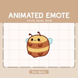 Animated Emote Cute Bee Walking Forward - Cute Cartoon Emote - Ready to Use – Chibi Emote for Streaming