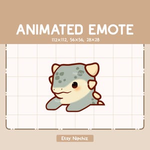 Emote animé Dino Ankylosaure mignon giflant une table / Emote dessin animé kawaii / Prêt à l'emploi / Emote mignon drôle