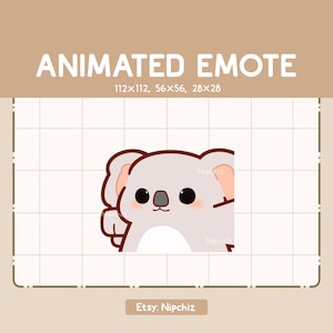 Animated Funny Koala Punching Emote / Ready to Use / Funny Kawaii Emote / Cartoon Cute Emote