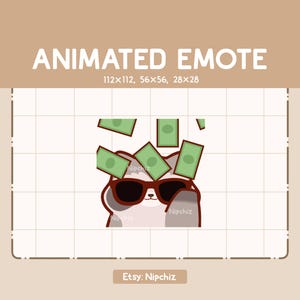Animated Emote Cute Fancy Raccoon With The Cool Glasses / Kawaii Cartoon Emote / Chibi Emote For Streamer / Ready to Use