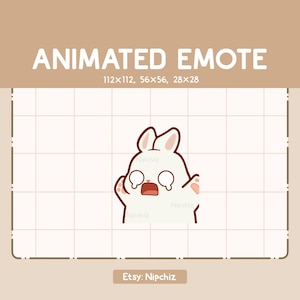 Animated Emote Cute Rabbit is Running while Panicking - Cute Funny Emote - Ready to Use - Kawaii Emote