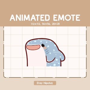 Animated Emote Cute Whale Shark Walking Forward - Kawaii Funny Emote - Adorable Emote