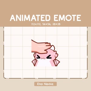 Animated Emote Adorable Hand and Happy Pink Dragon / Kawaii Cartoon Emote / Chibi Emote For Streamer / Ready to Use