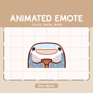Animated Emote Chibi Whale Shark Flashlight Face / Ready to Use / Cute Funny Emote