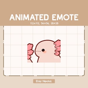 Animowana emotka Chibi Axolotl biegnie do przodu / Zabawna emotka Chibi / Emotka do streamingu / Emotka z kreskówki