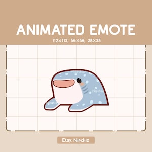 Animated Emote Adorable Cute Whale Shark Slapping a Table with The Fins - Cartoon Funny Emote - Kawaii Emote