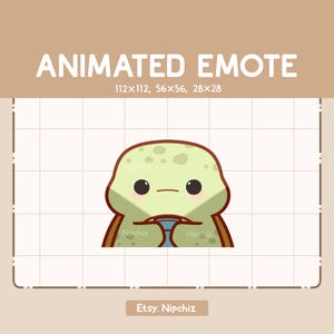 Animated Emote Cute Turtle Flashlight Face / Adorable Funny Emote / Kawaii Emote