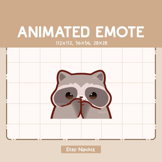 Animated Emote Raccoon Has a Plan with Scheming Face / Funny Cute Emote / Emote for Streaming / Kawaii Emote