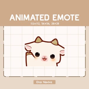Animated Emote Cute White Goat Waving - Hello Emote - Hi Emote - Emote for Streamer - Ready to Use