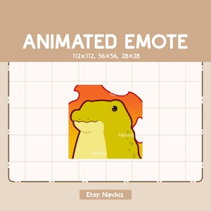 Emote animado Chibi Cocodrilo relajado y tranquilo - Adorable emote Chibi - Emote de dibujos animados Kawaii