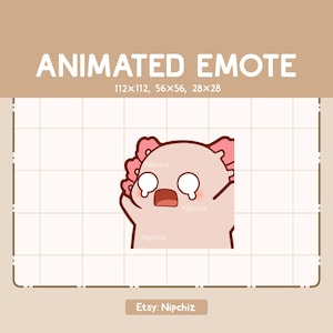 Animated Emote Cute Axolotl is Running while Panicking - Adorable Funny Emote - Cartoon Emote for Streaming - Cute Emote