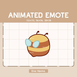 Animiertes Emote Süße Biene zu Fuß - Süßes Cartoon Emote - Gebrauchsfertig - Chibi Emote zum Streamen