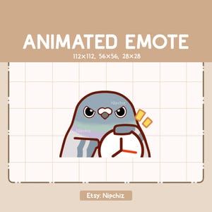 Animated Emote Angry Pigeon Time Is Up / Adorable Chibi Emote / Cartoon Emote for Streaming