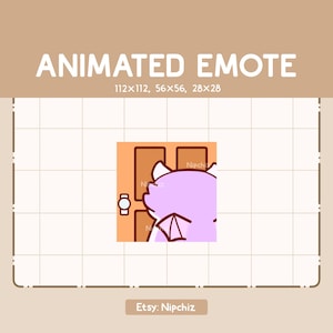 Animated Emote Purple Dragon is Walking and Entering the House / Adorable Chibi Emote / Cartoon Emote for Streaming