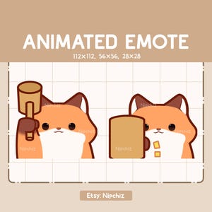 Animated Emote Cute Fox is Knocking the Hammer / Adorable Cartoon Emote / Ready to Use / Cute Emote