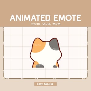 Animated Adorable Calico Cat Walking Away Emote / Kawaii Cartoon Emote / Chibi Emote For Streamer / Ready to Use