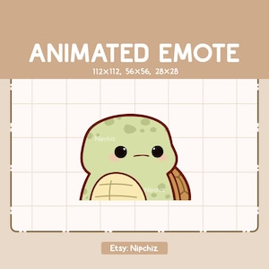 Animated Emote Cute Turtle Shaking Head Emote - Cartoon Funny Emote - Kawaii Emote