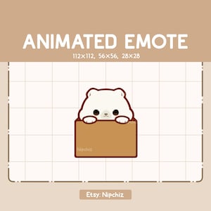 Gesto animado: lindo oso polar que emerge de cartón: gesto kawaii para transmisión: adorable gesto de dibujos animados, listo para usar