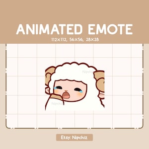 Animated Emote Cute Bored Sheep is Yawning - Cartoon Emote - Funny Emote for Streaming - Ready to Use