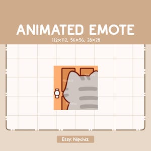 Animated Emote Gray Tabby Cat is Walking and Entering the House - Cartoon Emote - Funny Emote for Streaming - Ready to Use