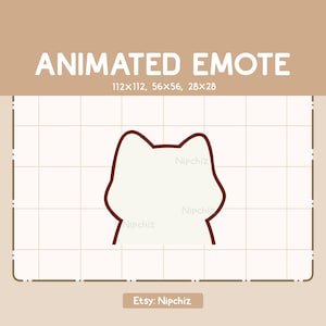 Emote animé adorable chat blanc qui s'éloigne - Emote kawaii pour le streaming - Emote adorable dessin animé drôle