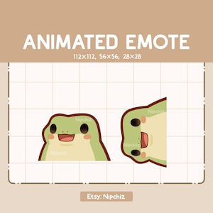 Animated Emote Cute Surprising Frog is Appearing From All Angle / Cartoon Kawaii Emote / Ready to Use / Funny Cute Emote