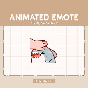 Animated Emote Adorable Hand and Happy Shark / Kawaii Cute Emote / Ready to Use / Emote for Streaming