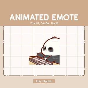 Gesto animado Panda escribiendo a través del teclado - Gesto de dibujos animados lindo - Listo para usar - Gesto Chibi para transmisión