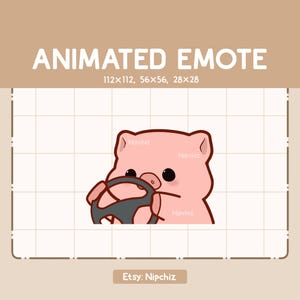 Animiertes Emote Schwein ist Lenkrad - Chibi Cartoon Emote - Gebrauchsfertig - Lustiges Emote