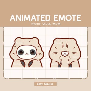 Animated Emote Cute Panda Is Hiding and Revealing His Face With His Hoodie - Cute Funny Emote - Ready to Use - Kawaii Emote