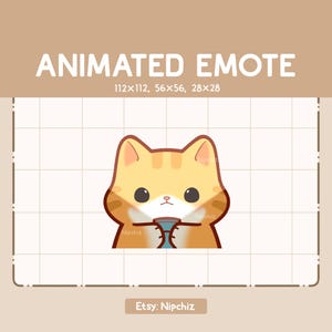 Animated Emote Cute Orange Tabby Cat Flashlight Face / Adorable Cartoon Emote / Ready to Use / Cute Emote