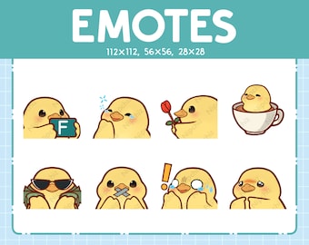 Emotes Chick / 8 Cute Emotes for Streaming / Digital / Chibi Chick Emote Bundle