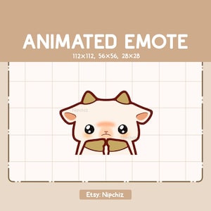 Animated Emote Cute and Adorable Goat Shy and Begging - Cartoon Emote - Funny Emote for Streaming - Ready to Use