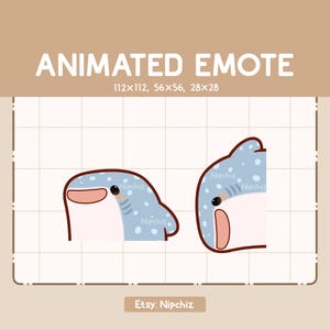 Animated Emote Cute Surprising Whale Shark is Appearing From All Angle / Cartoon Cute Emote / Chibi Emote for Streamer / Kawaii Emote