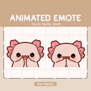Animiertes Emote Der süße Axolotl klatscht in die Hand / Chibi Lustiges Emote / Emote für Tracking / Cartoon Emote