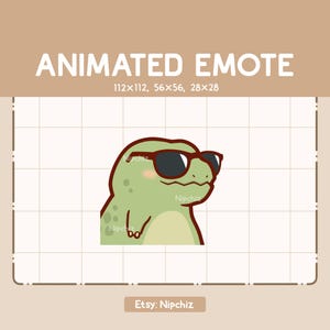Animated Emote Kawaii Dinosaur Trex With Black Sunglasses Is Vibing By Waving His Head - Cute Funny Emote - Ready to Use - Kawaii Emote