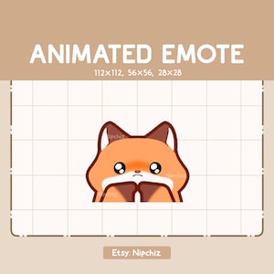 Animowana emotka Słodki i uroczy lis Nieśmiały i błagający - Uroczy emotka Chibi - Kawaii emotka do przesyłania strumieniowego - Emotikona z kreskówek
