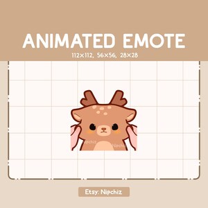 Animated Emote Chibi Hands Pinching Deer on the Cheeks / Chibi Funny Emote / Emote for Streaming / Cartoon Emote