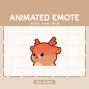 Animierte Emote Wütender Hirsch mit rotem Gesicht zeigt seinen Zorn - Lustiges Cartoon Emote - Gebrauchsfertig - Chibi Emote für Streamer