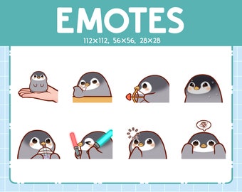 Penguin Emotes for Streamer (8) - Kawaii Cute Penguin - Emoji Pack for Streaming