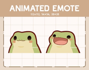 Animated Adorable Green Frog Mouth Open Closed Emote / Emote for Streaming / Funny Animal Emote