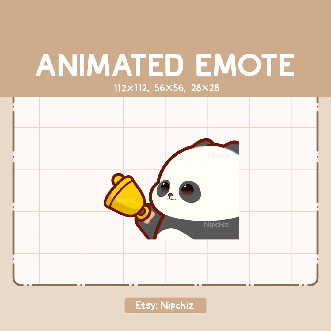 Animated Emote Panda is Trying to Get the Attention by Ringing a Bell ...